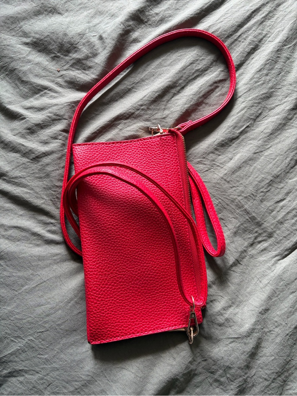 Source Unknown Hot Pink Crossbody Wallet Bag